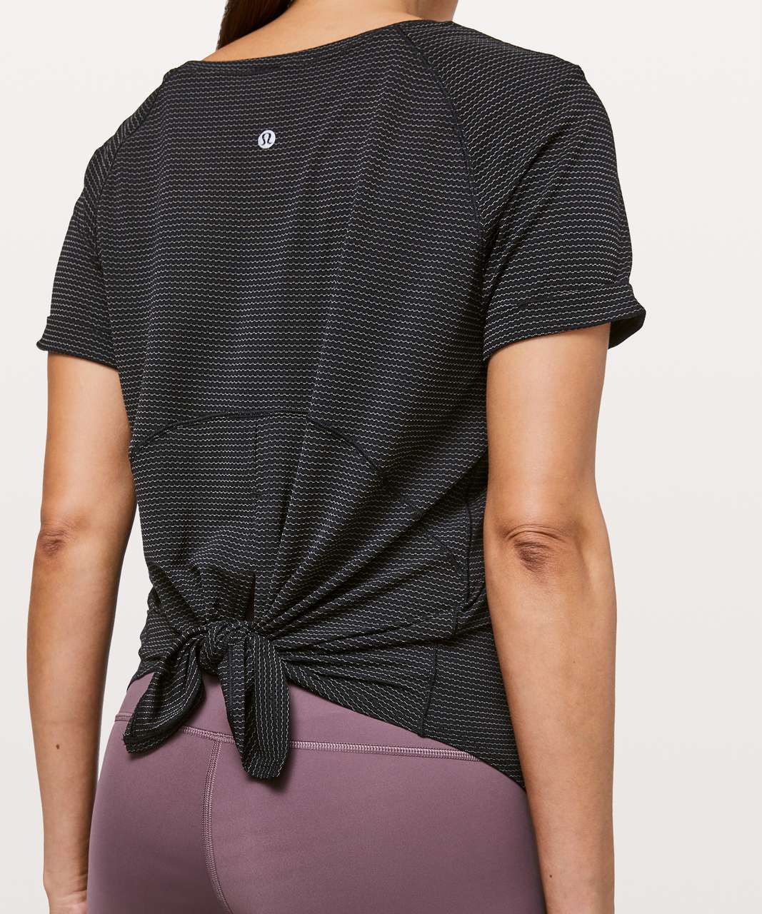 Lululemon Open Up Tie Back Tee - Black (First Release) - lulu fanatics