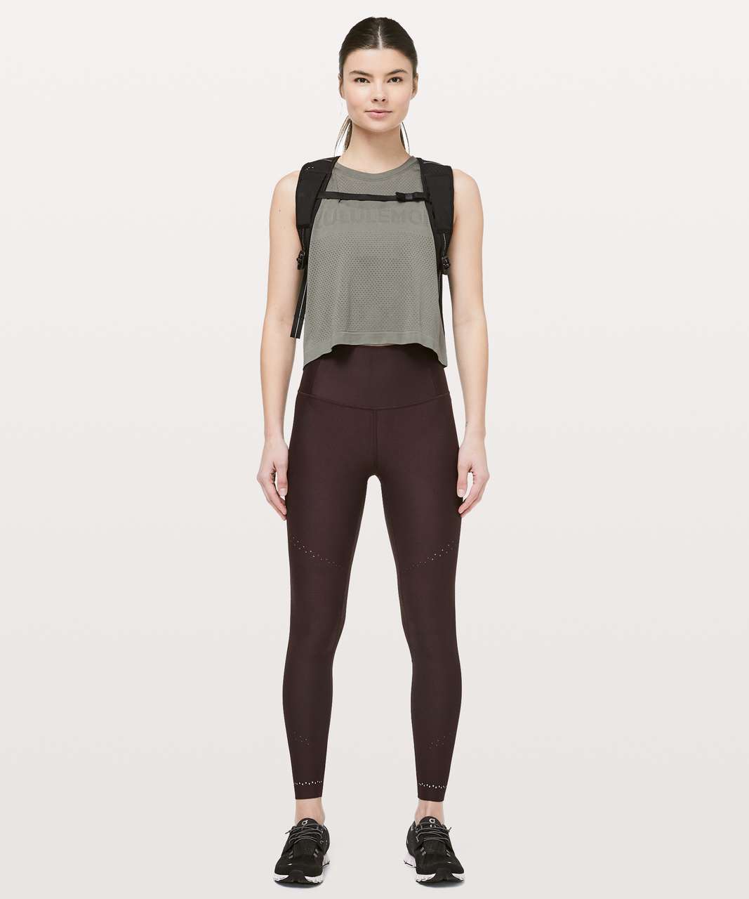 Lululemon Lululemon Womens Zoned In Tight 27 Plum Shadow Size 10