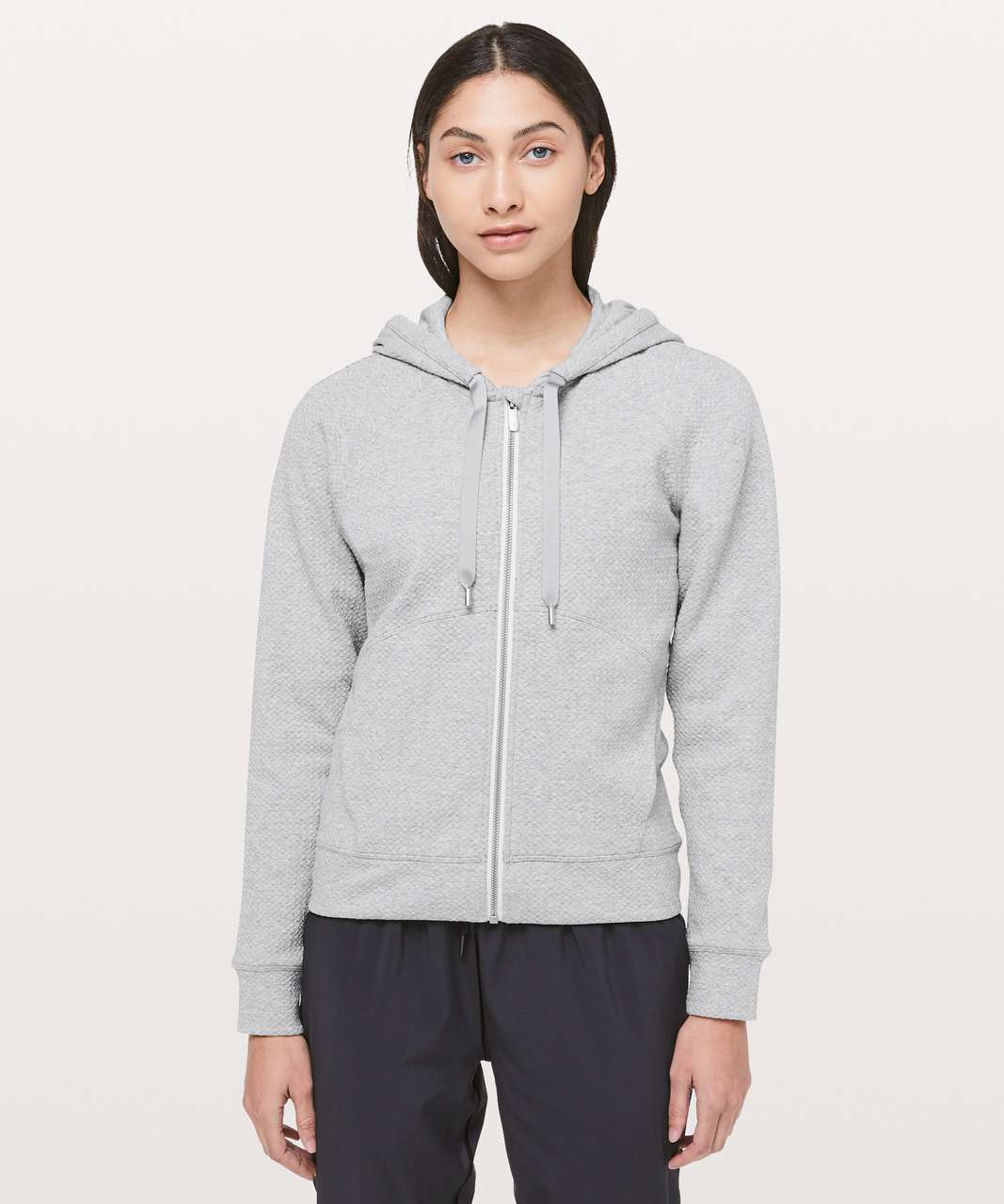 Lululemon Catch A Moment Zip Hoodie - Heathered Core Light Grey - lulu  fanatics