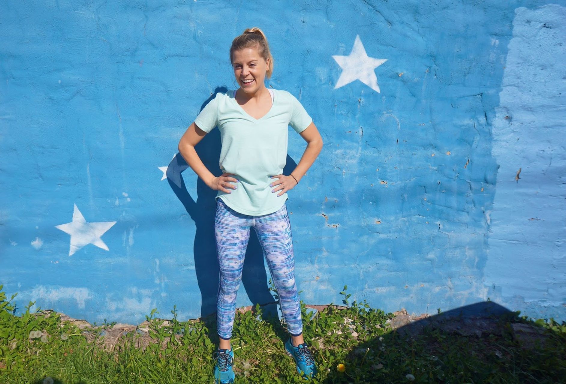 Lululemon Real Quick Tight - Blurry Belle Multi / Hero Blue