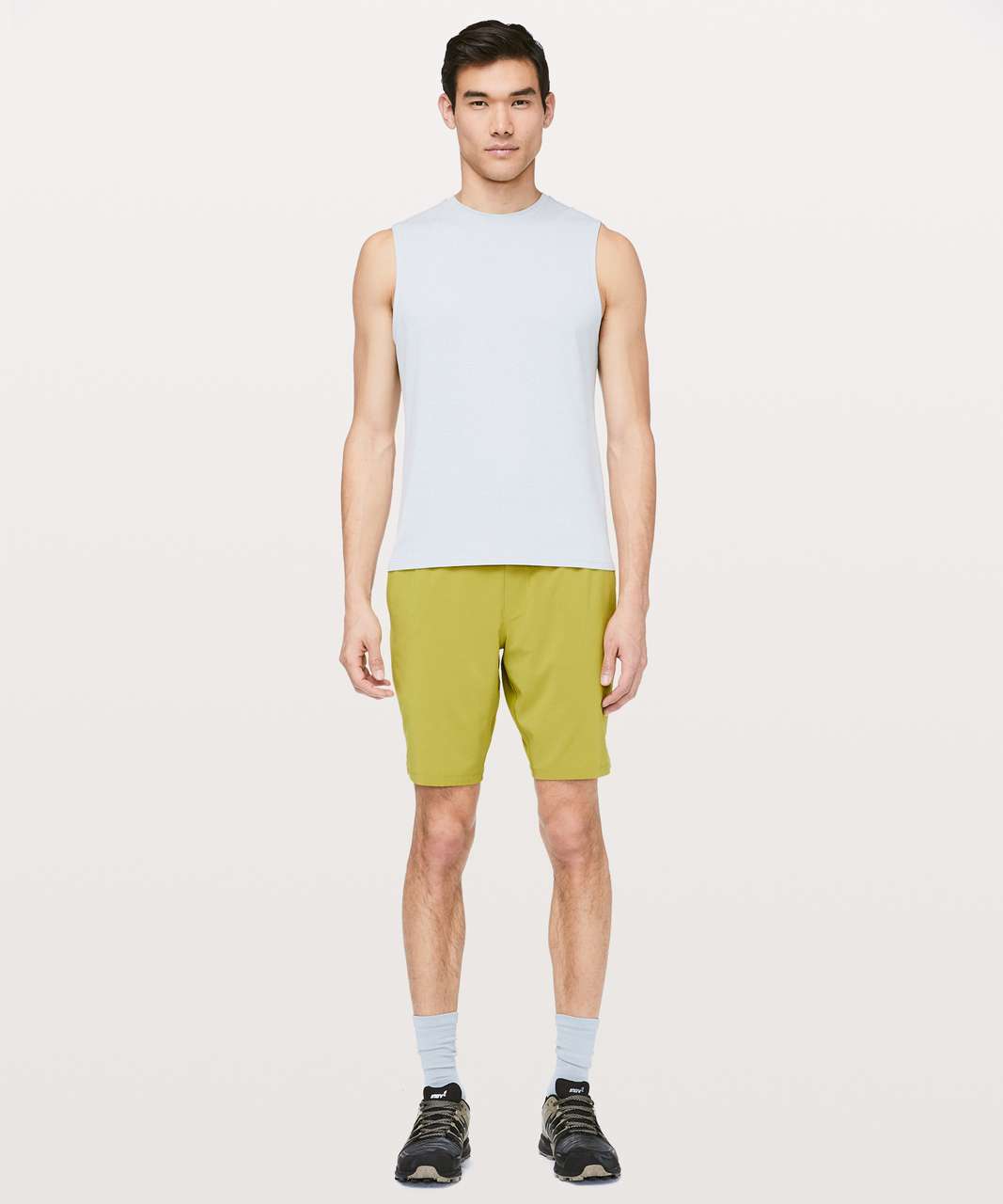 Lululemon T.H.E. Short 9" *Linerless - Golden Lime / Mossy / Grey Sage