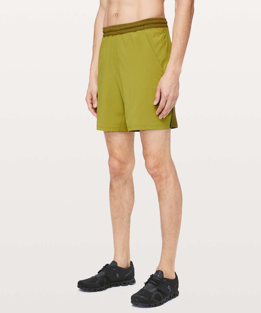 Lululemon Pace Breaker Short 7 *Linerless - Golden Lime / Mossy / Grey  Sage - lulu fanatics