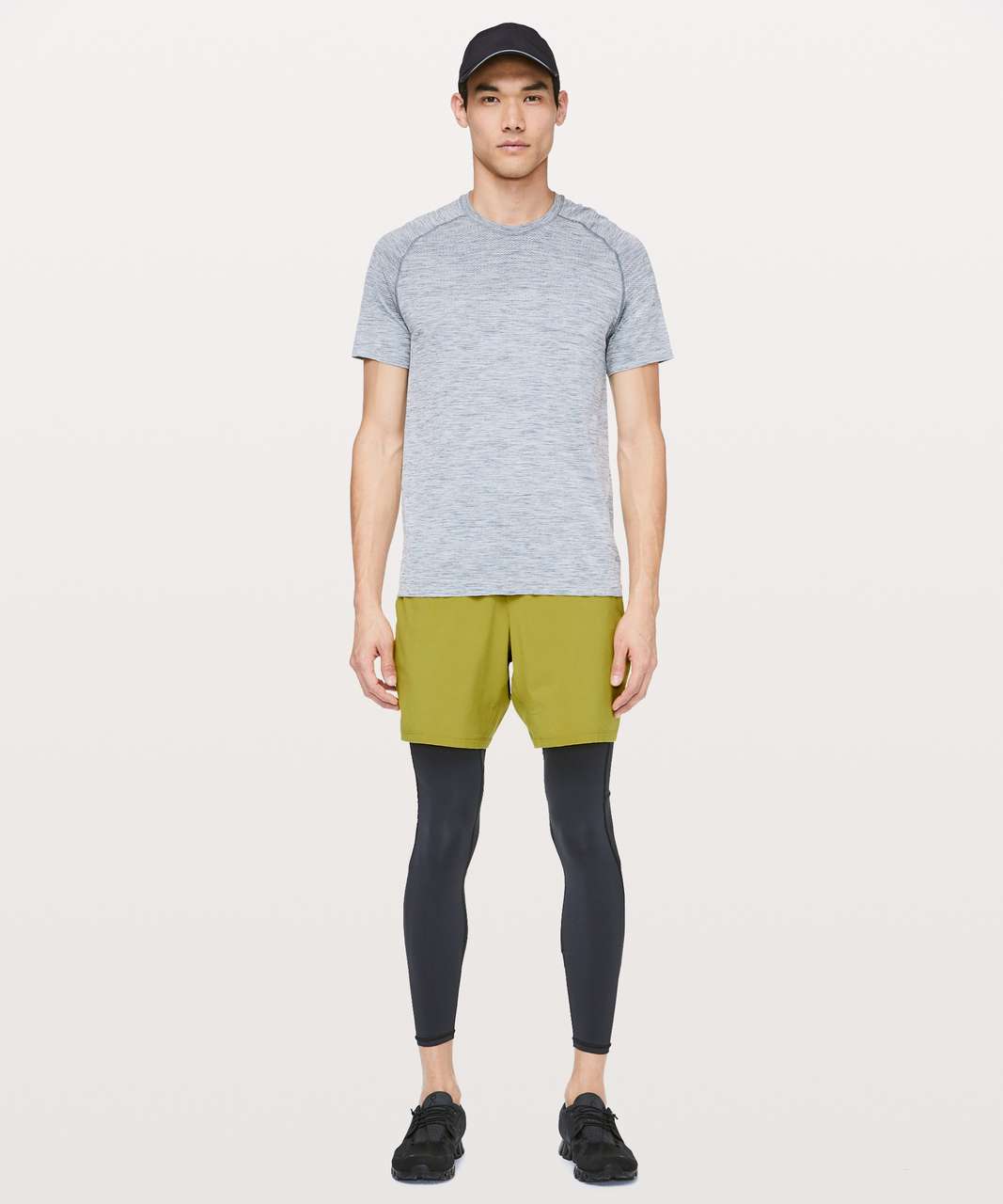 Lululemon Pace Breaker Short 7" *Linerless - Golden Lime / Mossy / Grey Sage