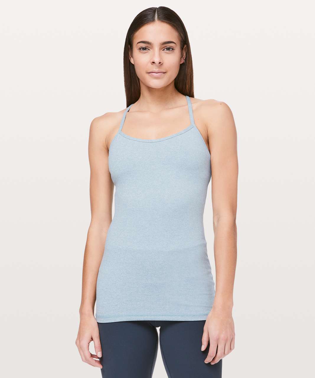 Lululemon Power Y Tank *Luon - Heathered Blue Cast