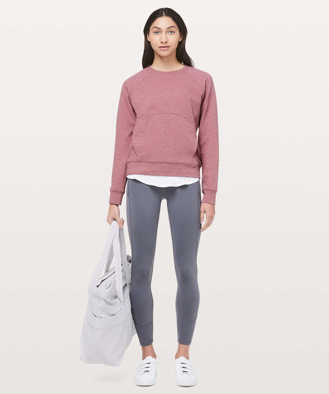 Lululemon Catch A Moment Crew - Heathered So Merlot / So Merlot