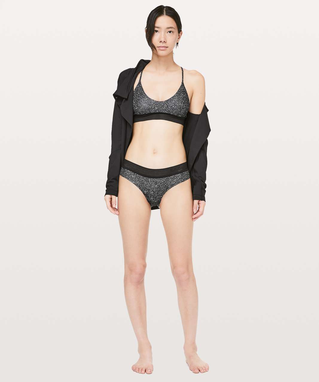 Lululemon Ever Essentials Bralette - Diffuse Starlight Black / Black - lulu  fanatics