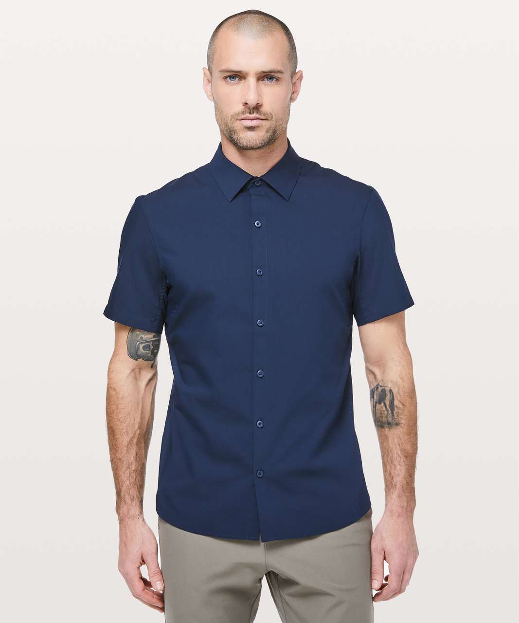 Lululemon Down To The Wire Short Sleeve Shirt - True Navy - lulu fanatics