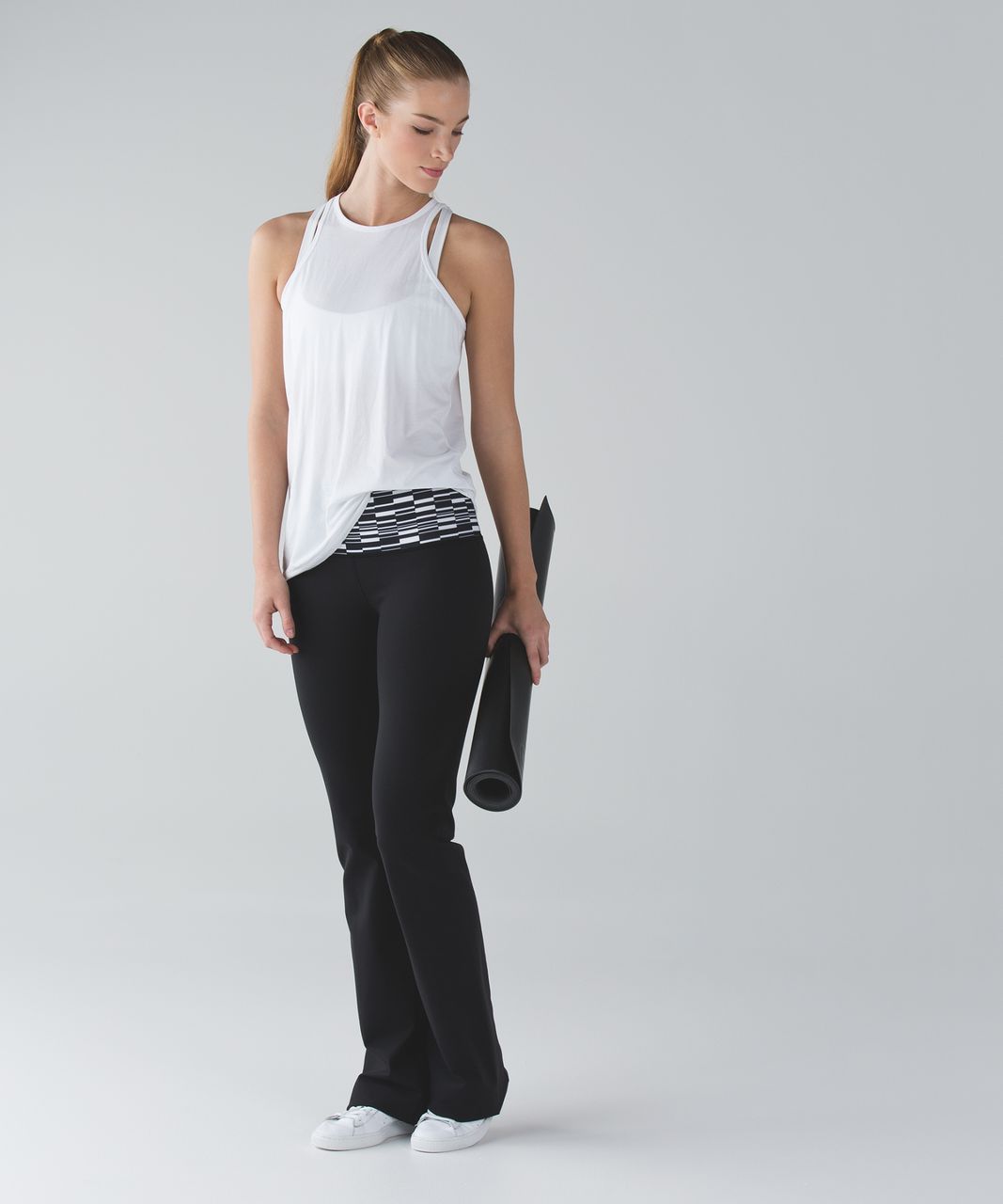 Lululemon Groove Pant III (Tall) - Black / Ying Yang Stripe White Black - lulu  fanatics