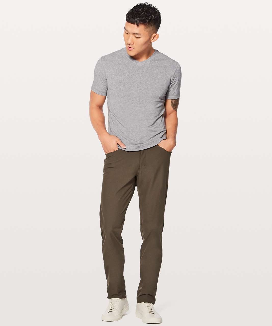 Lululemon 5 Year Basic V - Heathered Core Medium Grey - lulu fanatics