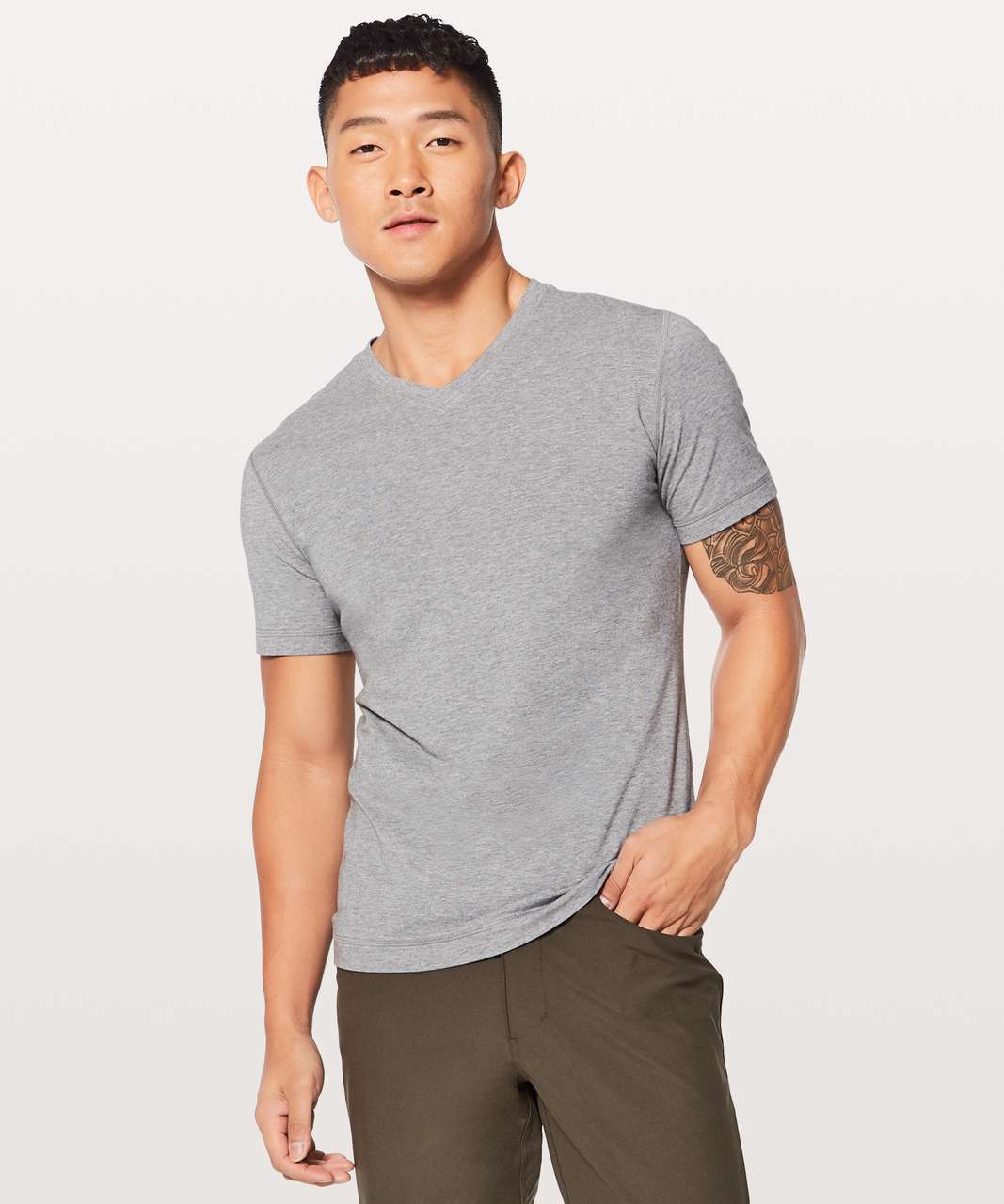 Lululemon 5 Year Basic V - Heathered Core Medium Grey - lulu fanatics