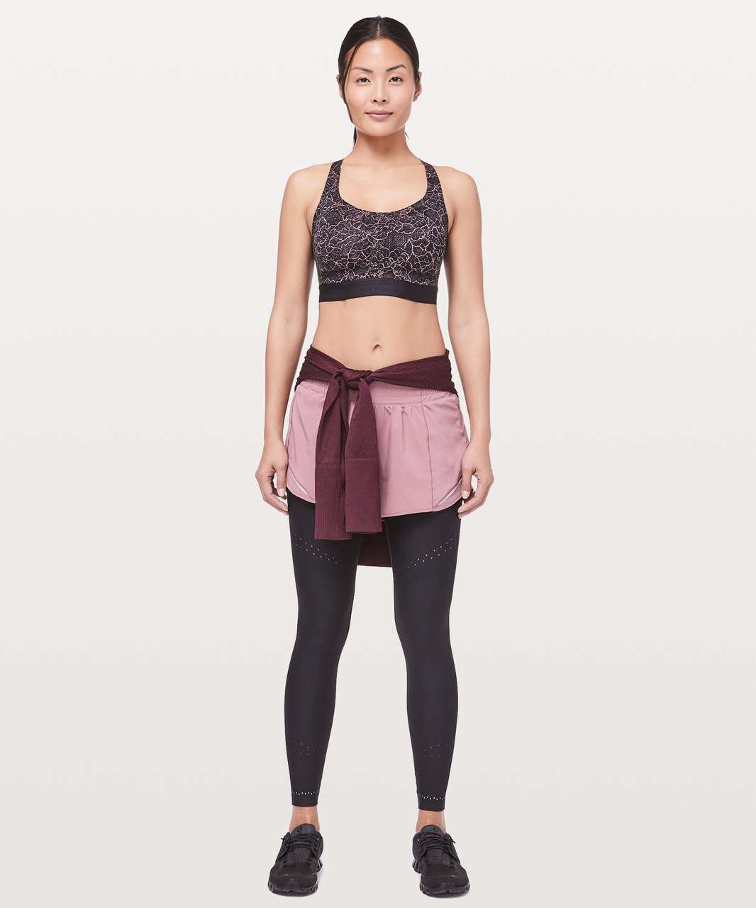 Lululemon Fine Form Bra - Lacescape Spanish Rose Black / Black