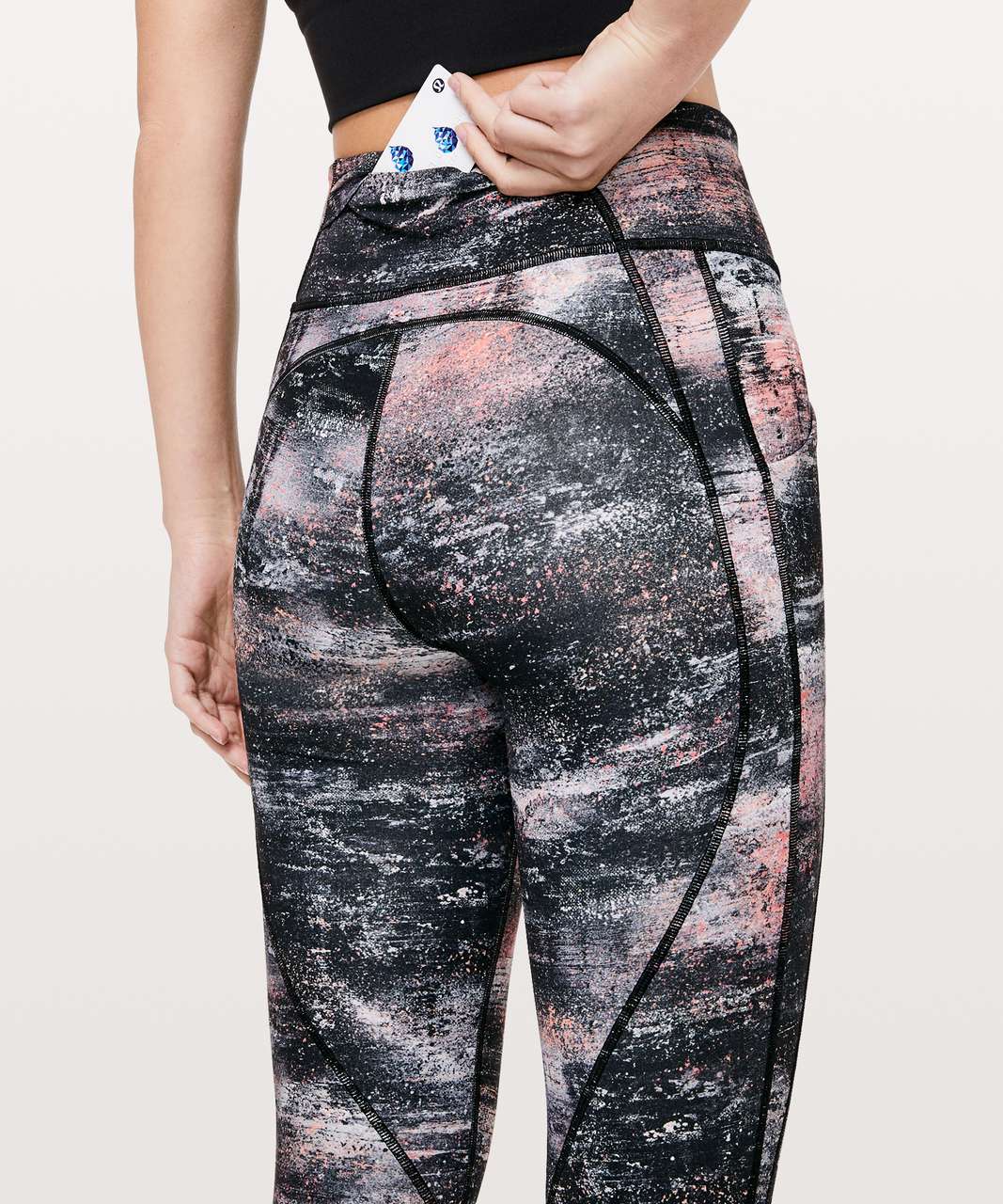 Lululemon Time To Sweat Crop *23" - Azurite Poppy Coral Multi