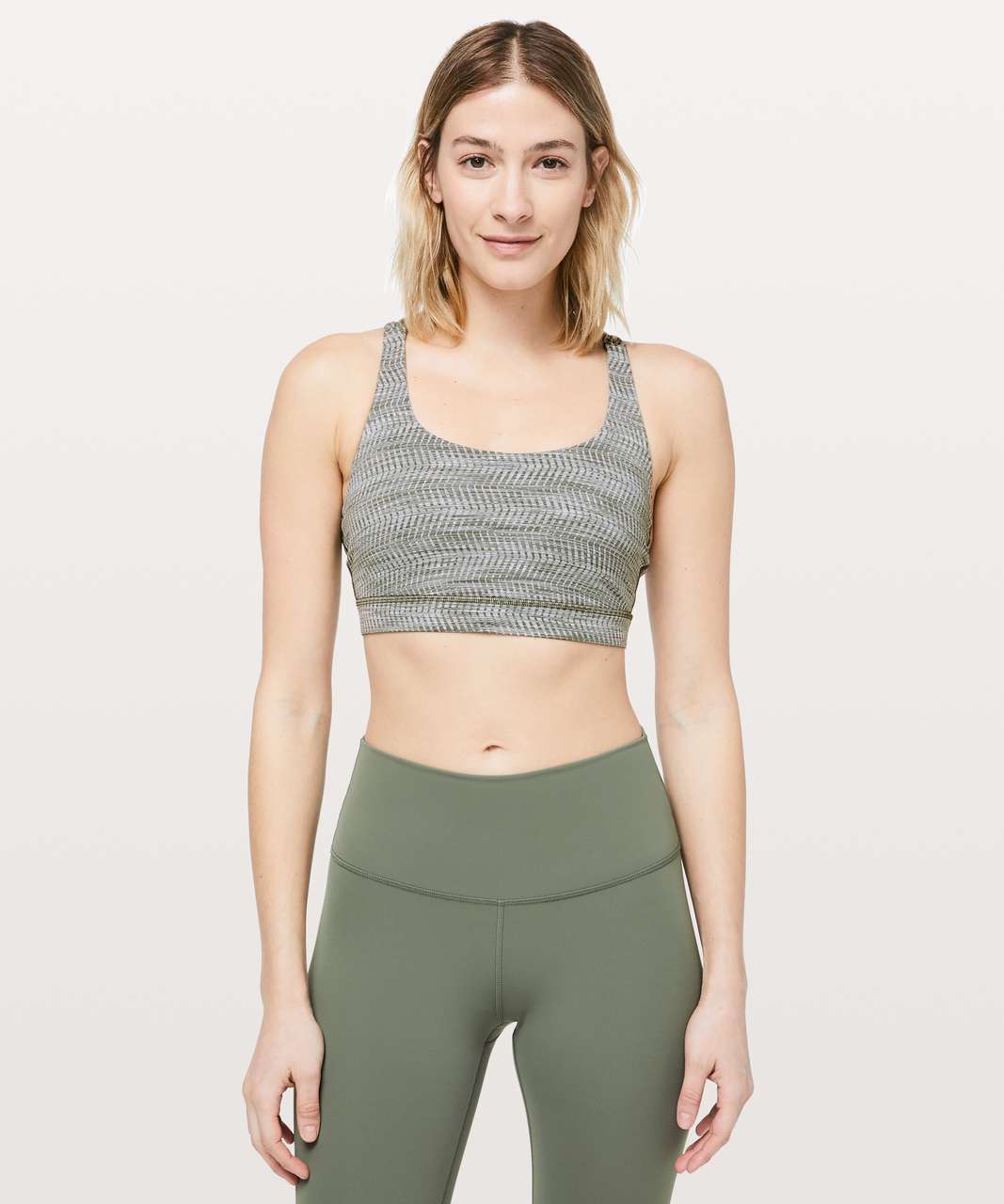 Lululemon Energy Bra - Arrow Jacquard Dark Olive Grey Sage