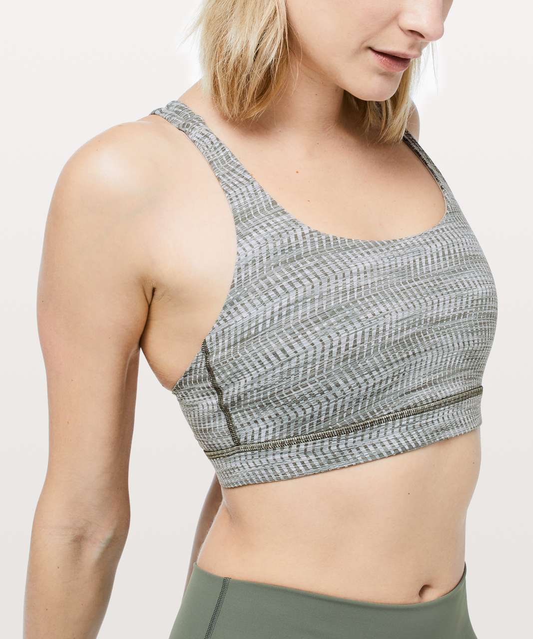 Lululemon Energy Bra - Arrow Jacquard Dark Olive Grey Sage