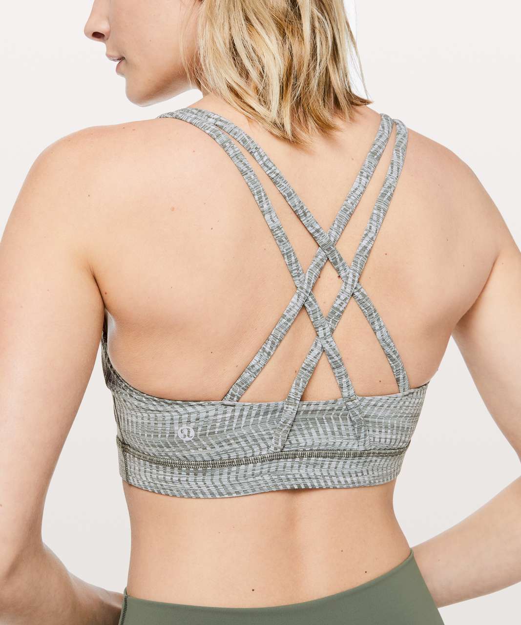 Lululemon Energy Bra - Arrow Jacquard Dark Olive Grey Sage