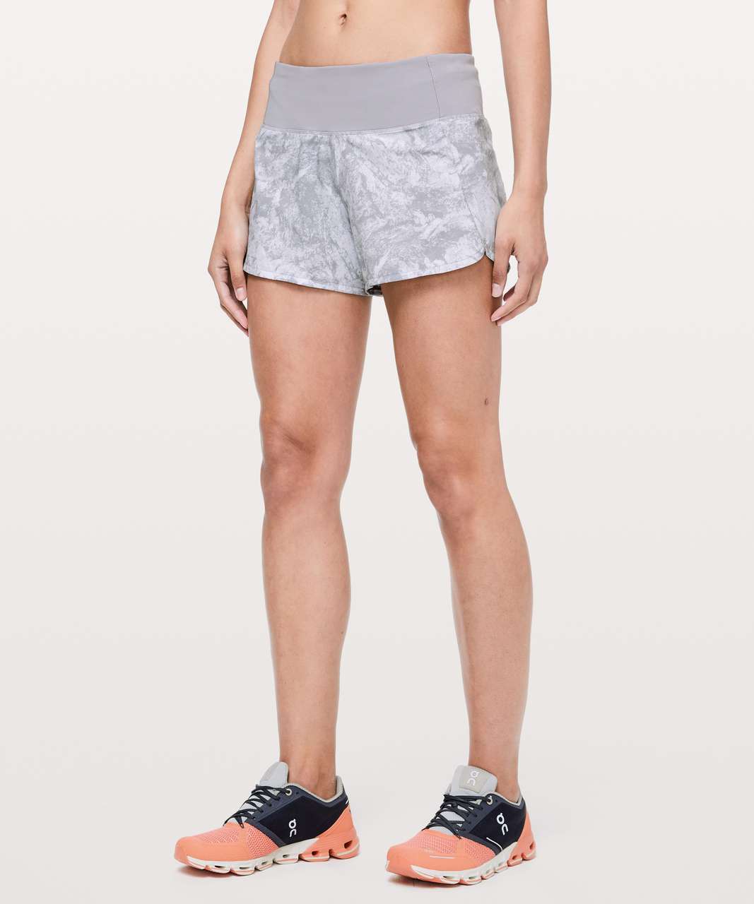 Lululemon Run Times Short II *4 - Washed Marble Alpine White Silverscreen  / Silverscreen - lulu fanatics