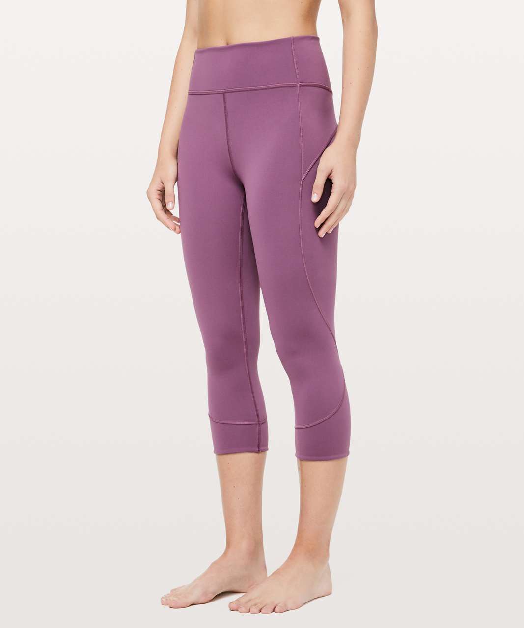 Lululemon In Movement Crop Leggings Everlux 19 Purple Antique Bark Size 4