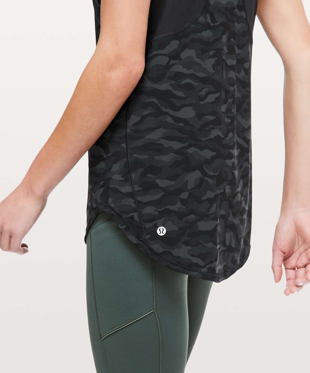 Lululemon Sculpt Tank II - Sequoia Camo Print Deep Coal Black / Black