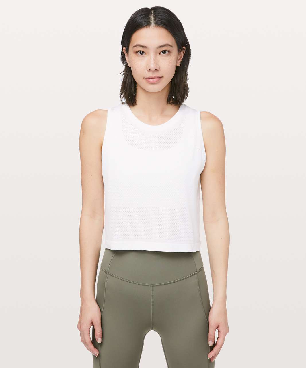 Lululemon Breeze By Muscle Crop Tank *lululemon - White / White