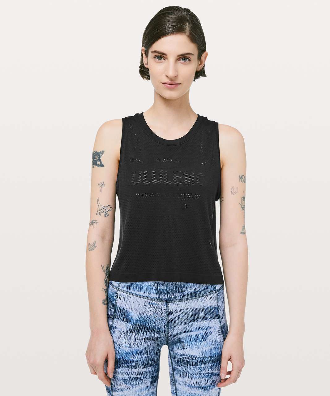 Lululemon Breeze By Muscle Crop Tank *lululemon - Black / Black