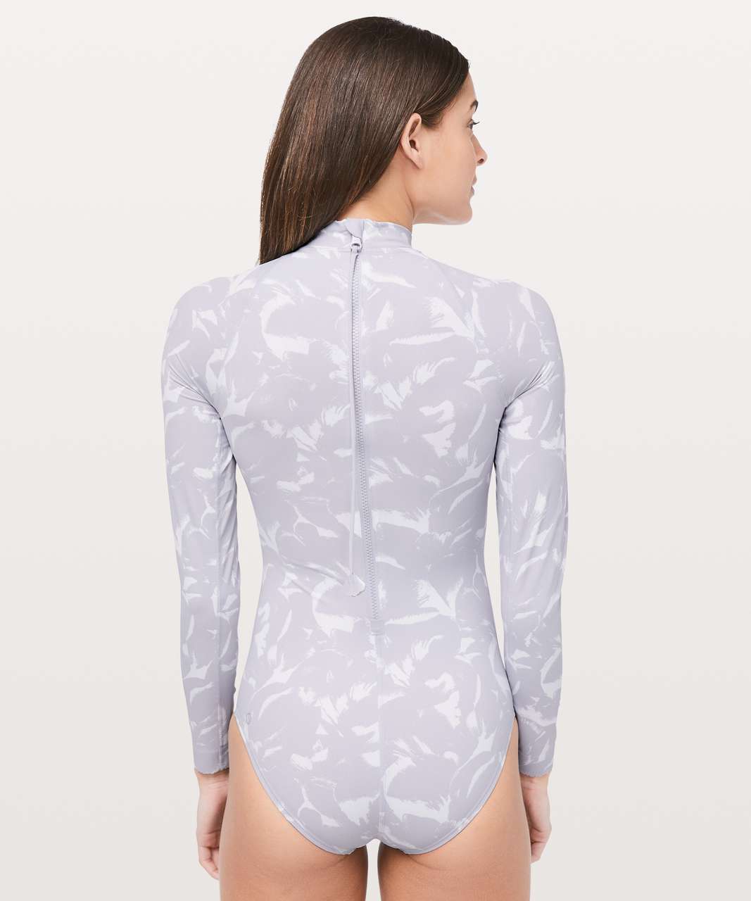 Lululemon Will The Wave Long Sleeve One Piece - Mini Flower Pop White Silver Lilac