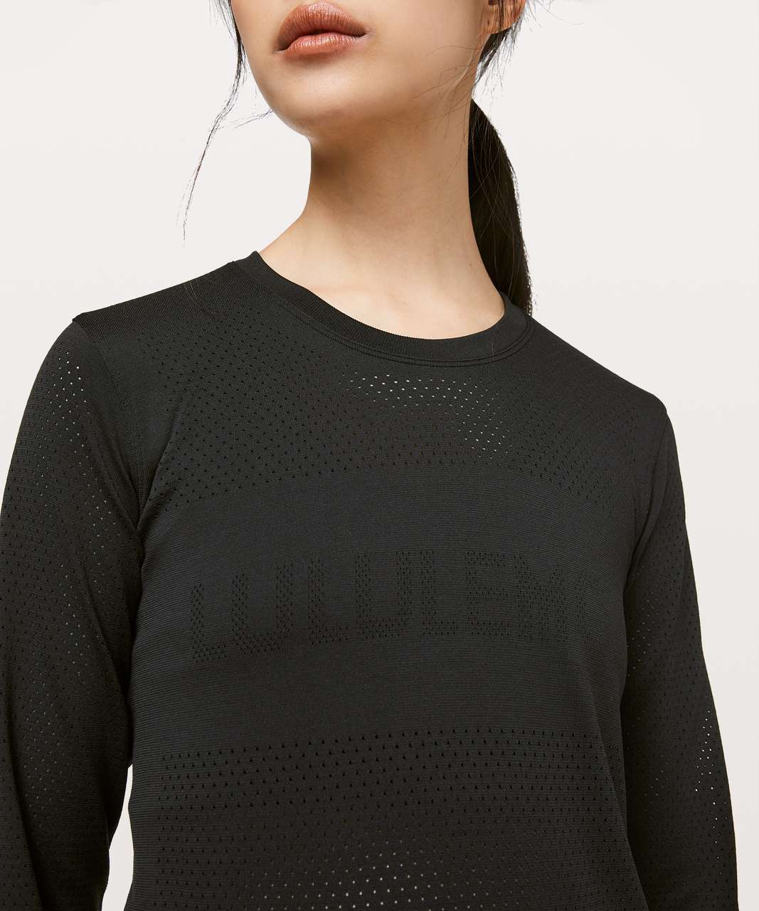 Lululemon Breeze By Long Sleeve - Black / Black - lulu fanatics