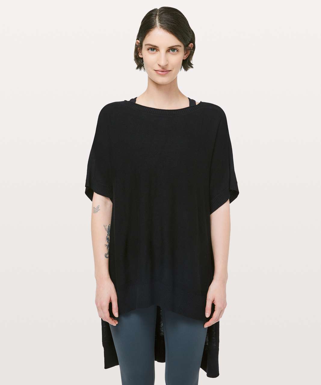 Lululemon Be At Ease Poncho - Black - lulu fanatics