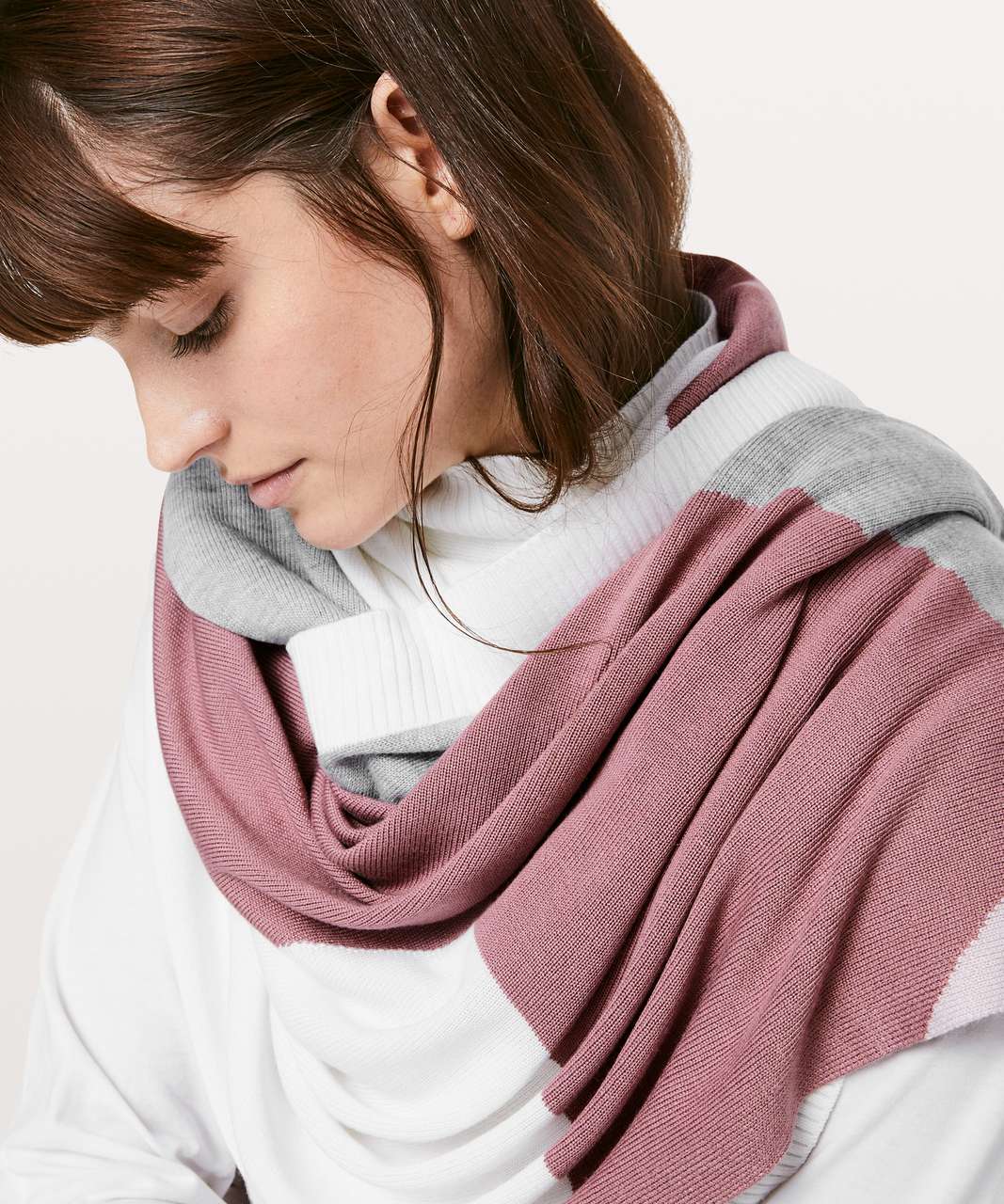 Lululemon Hatha Wrap - Quicksand / Misty Pink / White / Heathered Core Light Grey