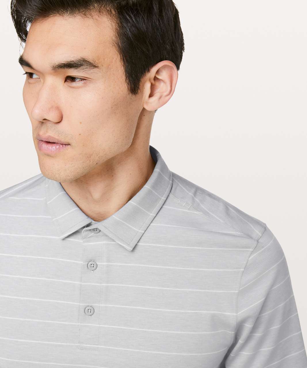 Lululemon Evolution Polo - Lookout Stripe Heathered Sea Salt Heathered Nimbus