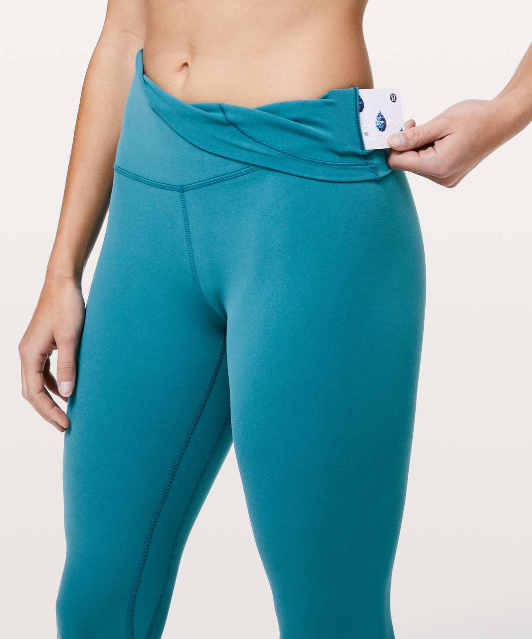 Lululemon Nulu and Mesh Mid-Rise Yoga Crop 23 - Tidewater Teal - lulu  fanatics