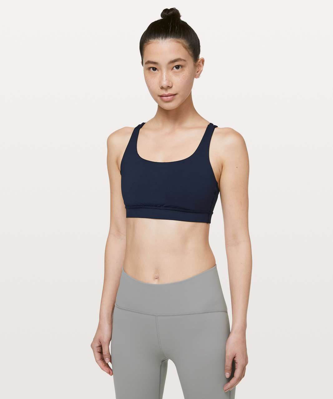 Lululemon Energy Bra High Neck Long Line Rib - True Navy - lulu