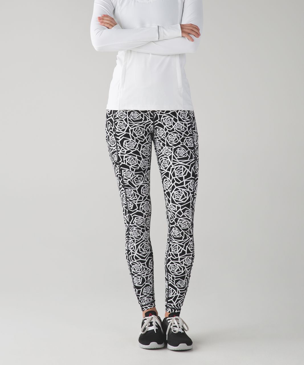 Lululemon Speed Tight IV - Posey White Black / White / Miss Mosaic White