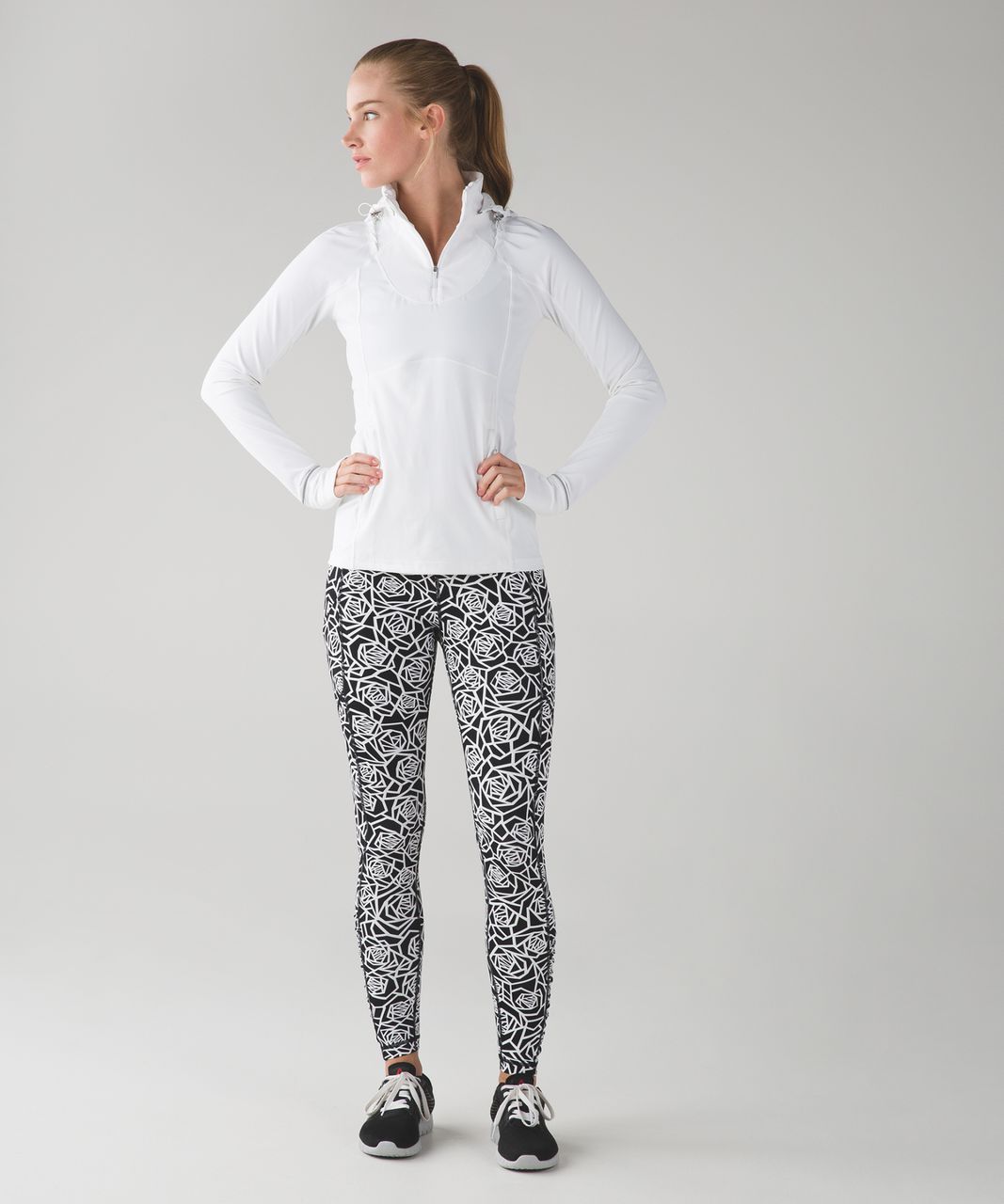 Lululemon Speed Tight IV - Posey White Black / White / Miss Mosaic White