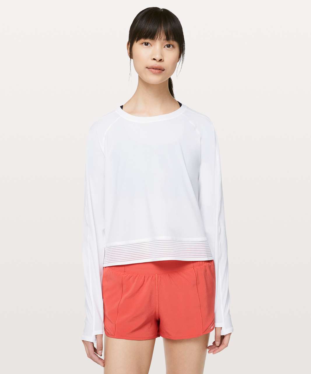 Lululemon Stripe In Stride Long Sleeve - White