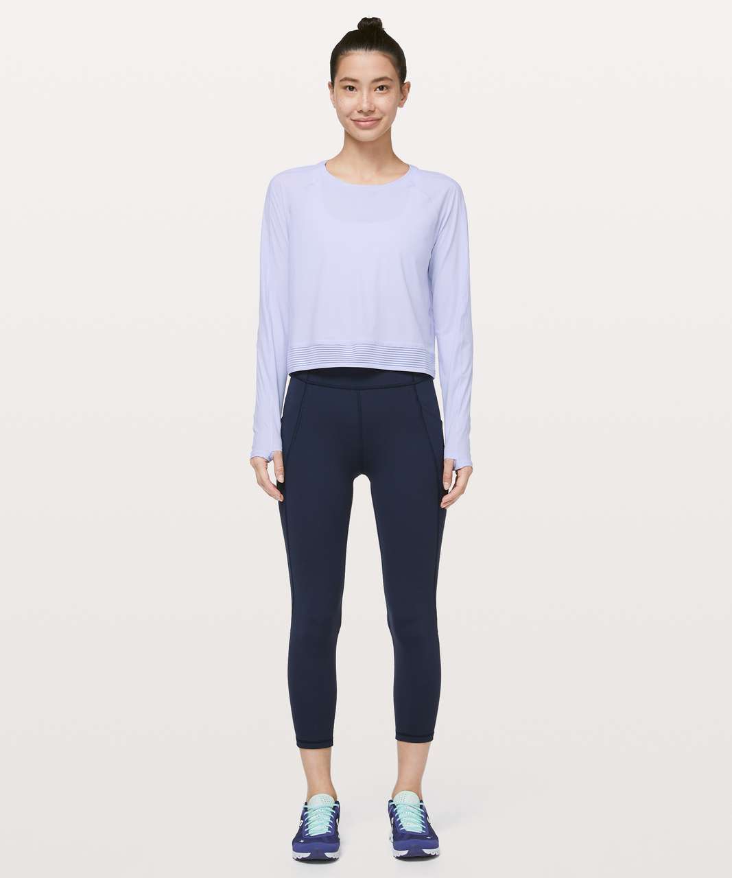 Lululemon Stripe In Stride Long Sleeve - Serene Blue