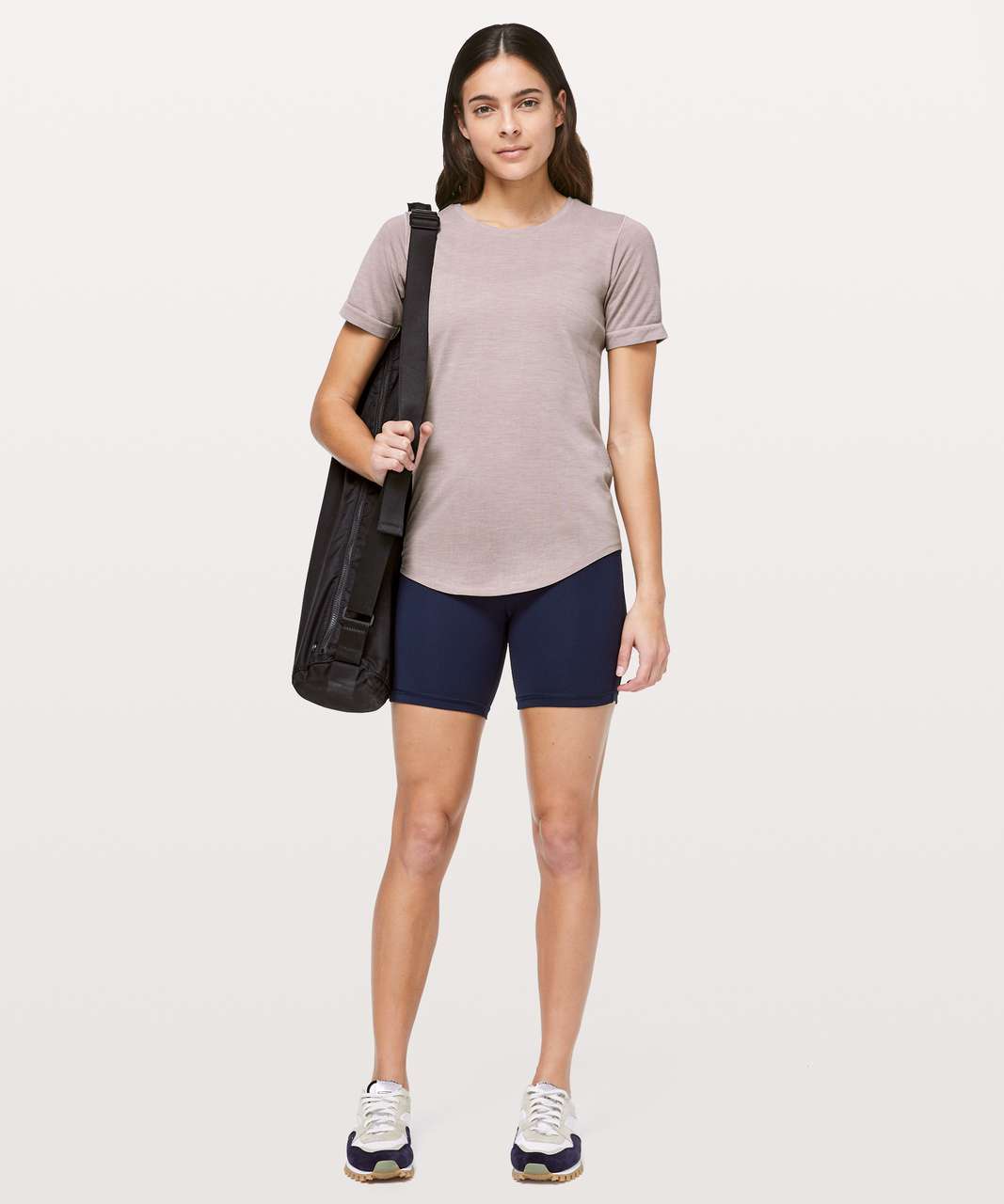 Lululemon Aerial Silk Relaxed Tee - Spanish Oak / White