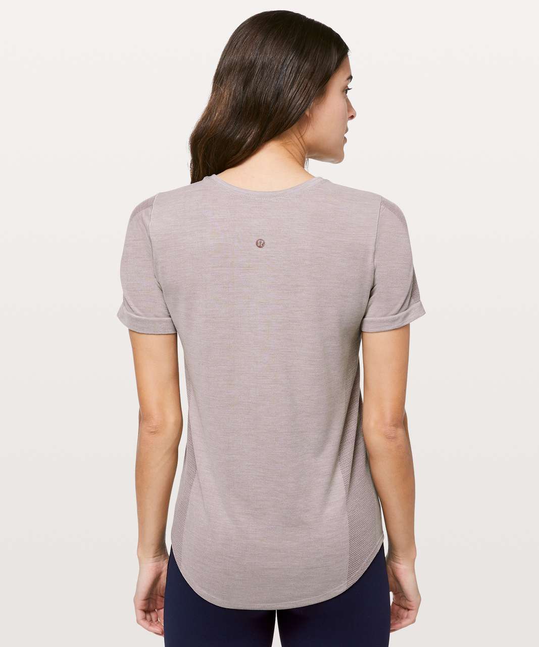 Lululemon Aerial Silk Relaxed Tee - Spanish Oak / White