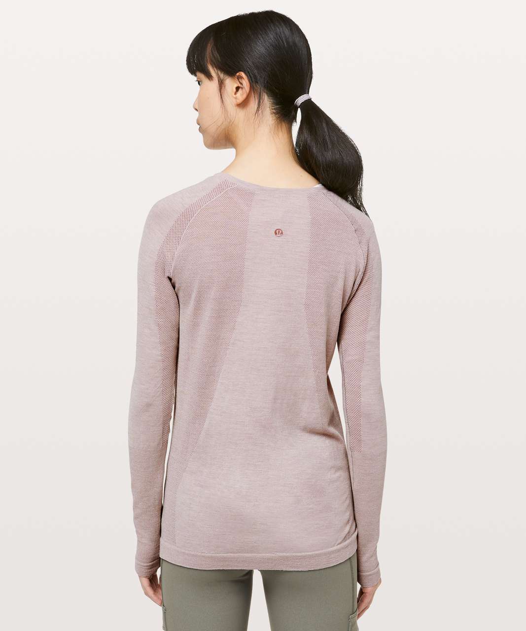 Lululemon Aerial Silk Long Sleeve - Spanish Oak / White