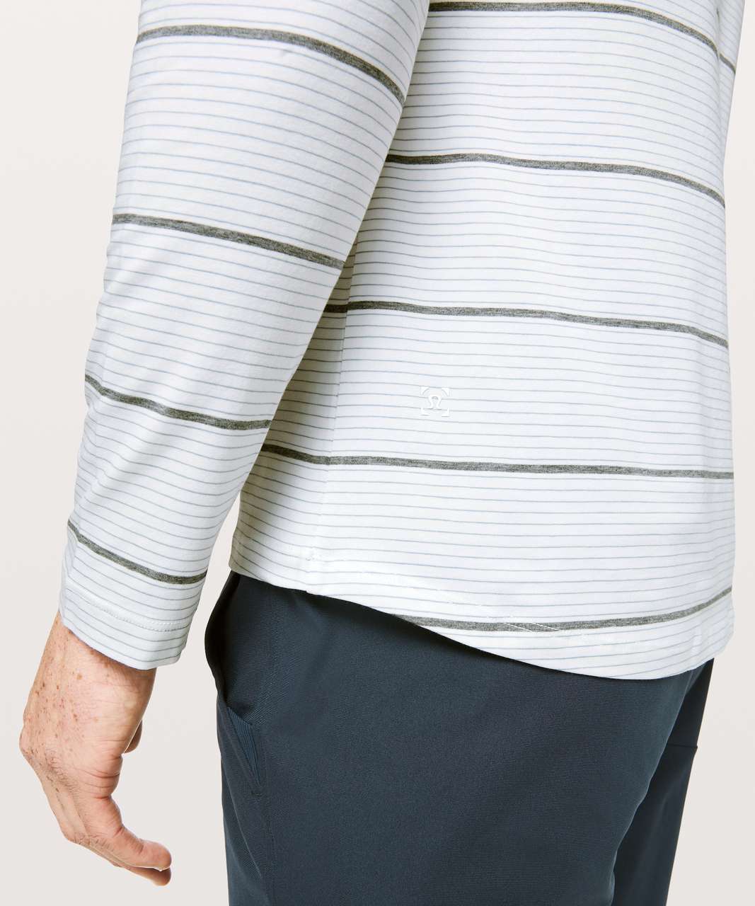 Lululemon 5 Year Basic Long Sleeve - White / Heathered Medium Grey / Blue Cast