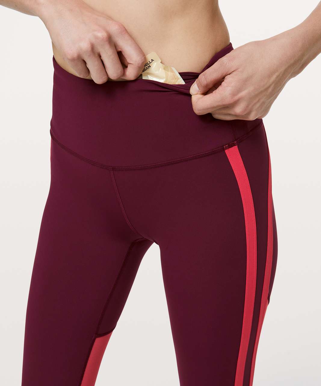 Lululemon Zip The Line Crop *23 - Deep Ruby / Poppy Coral