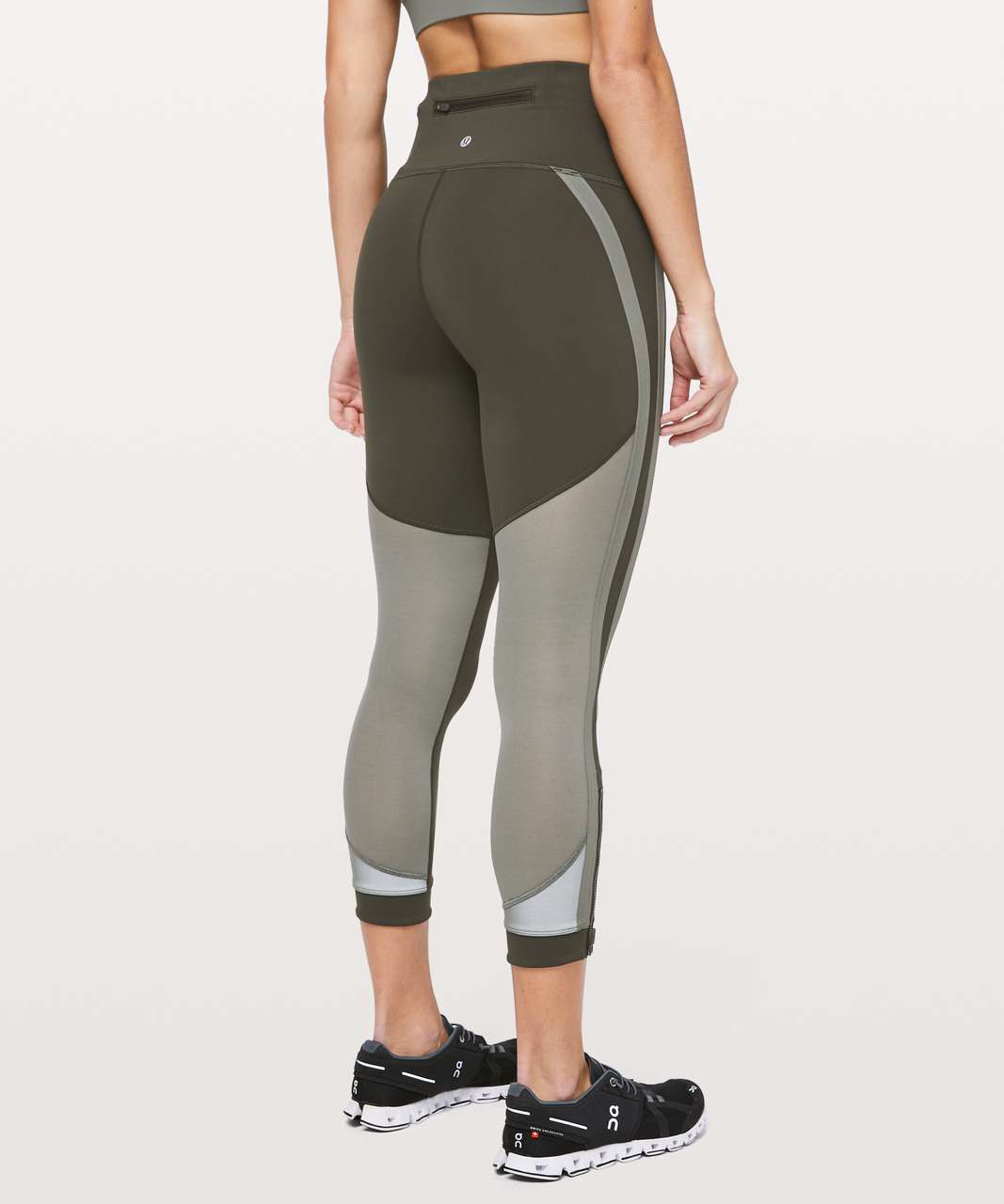 Lululemon Zip The Line Crop *23 - Dark Olive / Grey Sage - lulu