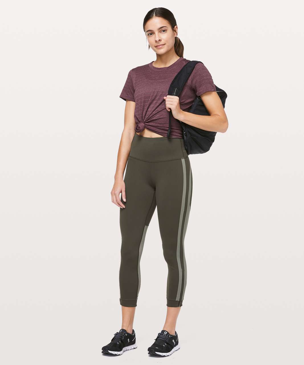 Lululemon Zip The Line Crop *23 - Dark Olive / Grey Sage