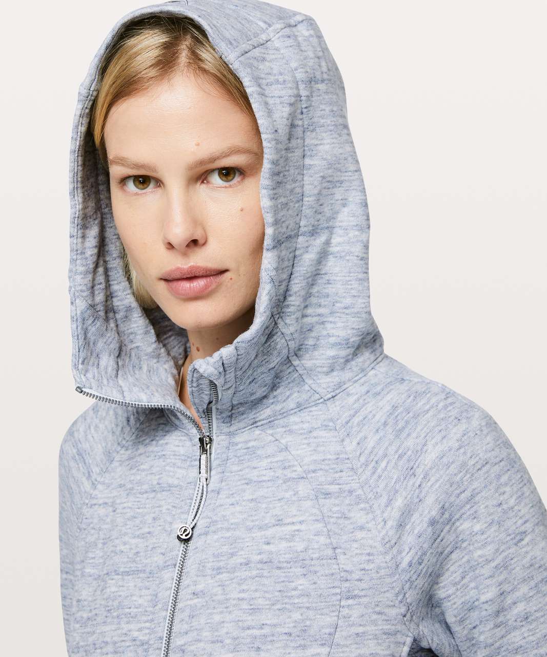 Scuba Hoodie *Light Cotton Fleece, Heathered Blue Linen