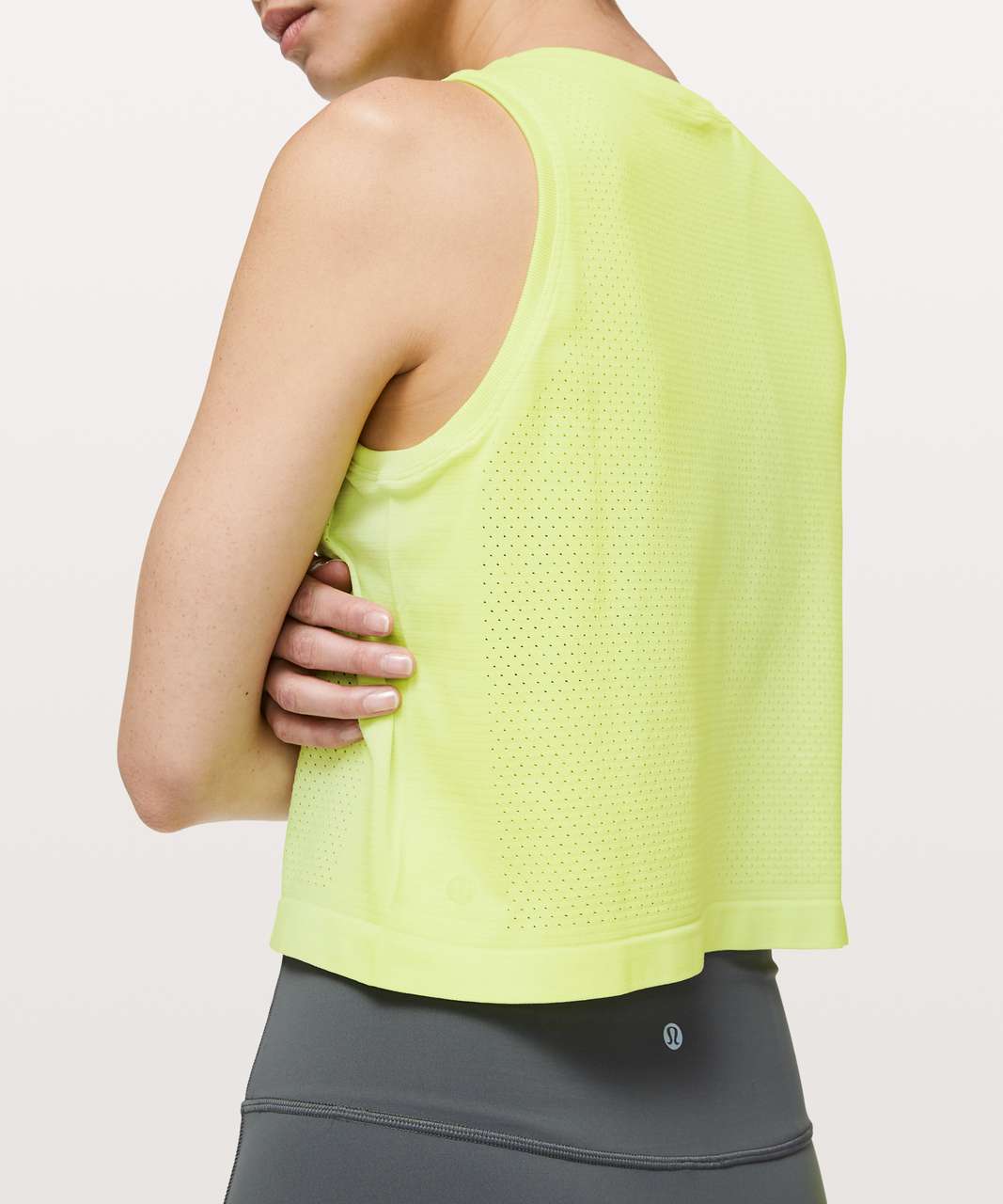 Lululemon Breeze By Muscle Crop Tank *lululemon - Florid Flash / White