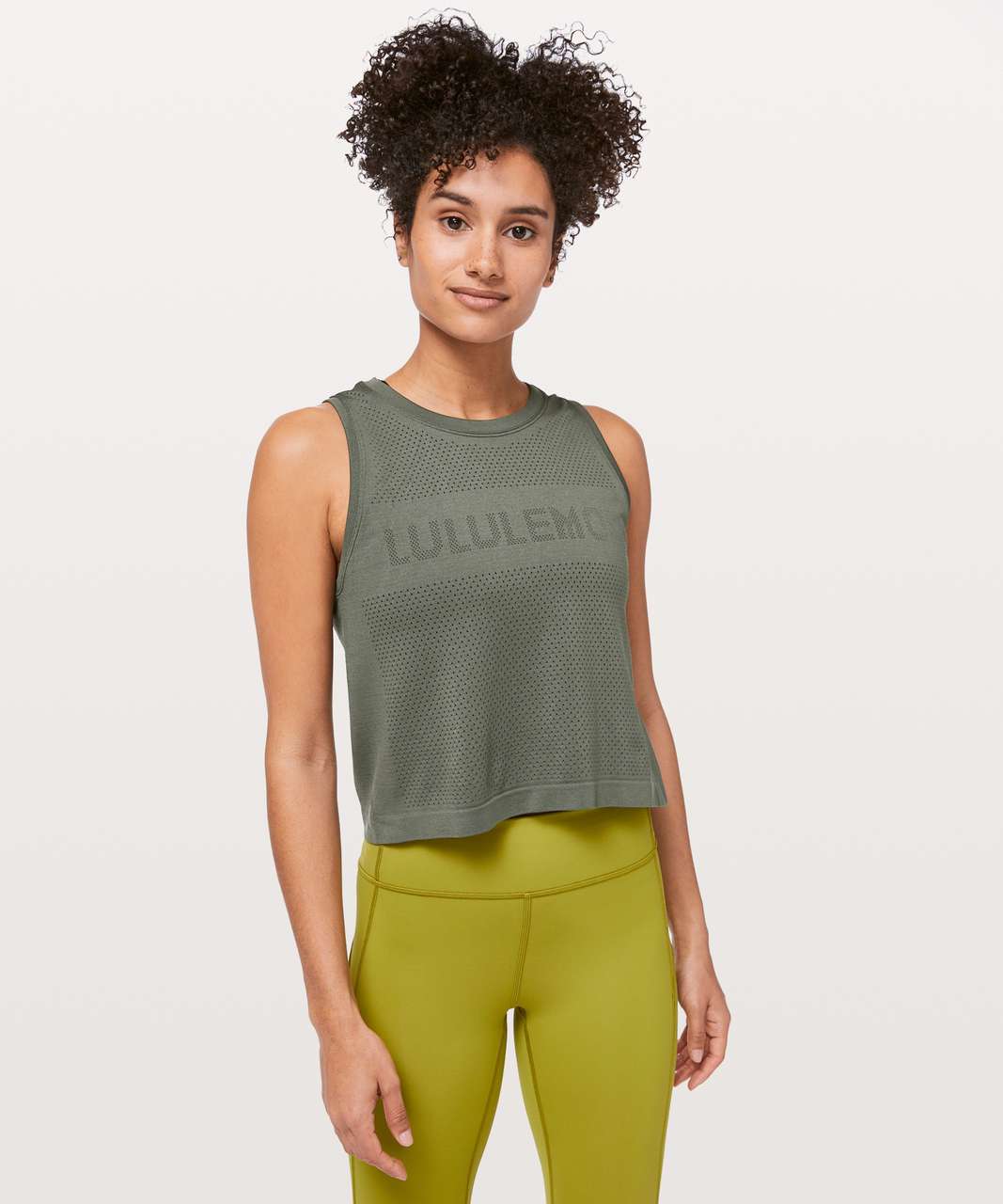 Lululemon Breeze By Muscle Crop Tank *lululemon - Grey Sage / Grey Sage