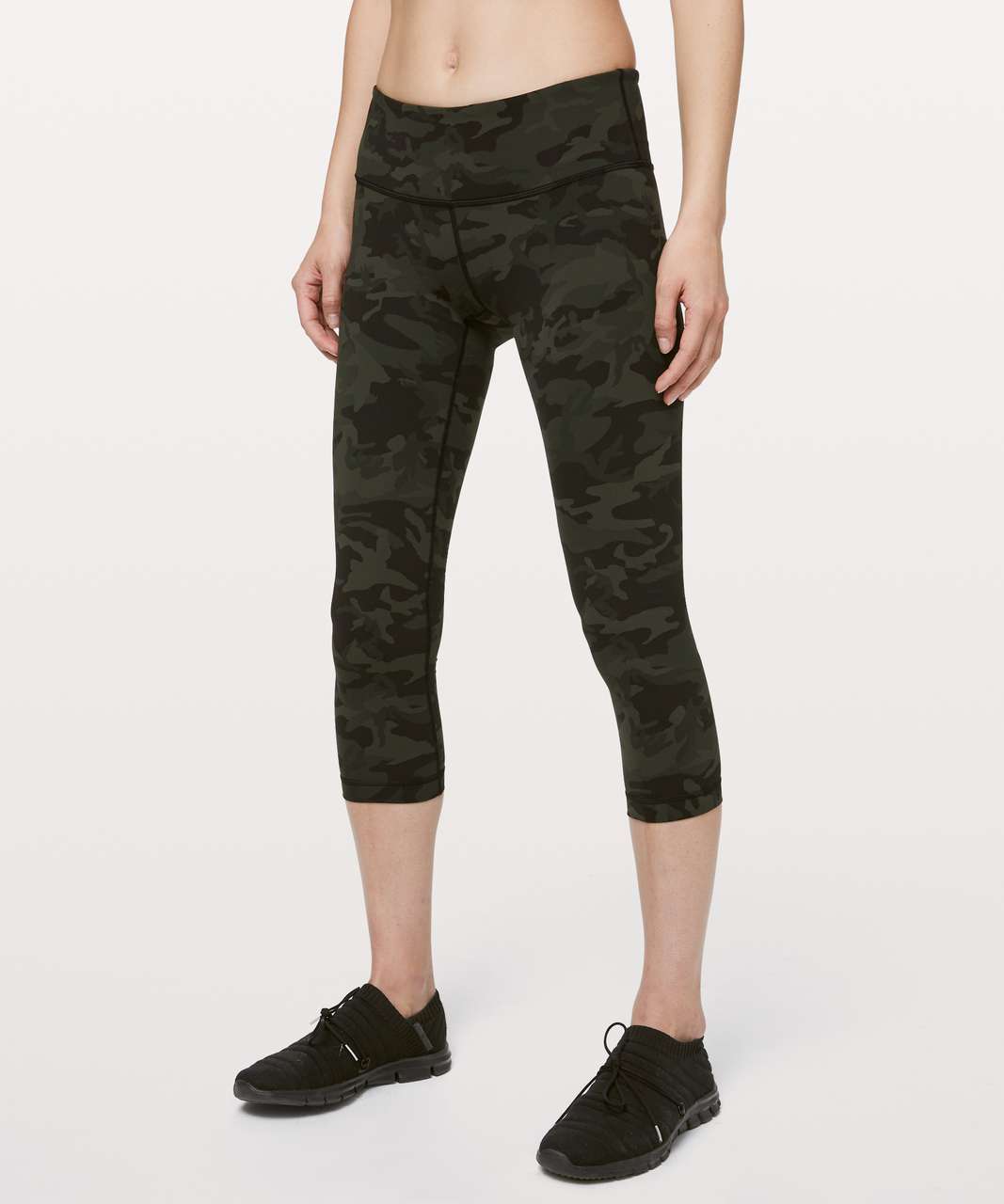 Lululemon Wunder Under Leggings Green Camo High-Rise Crop 22 Size: 8