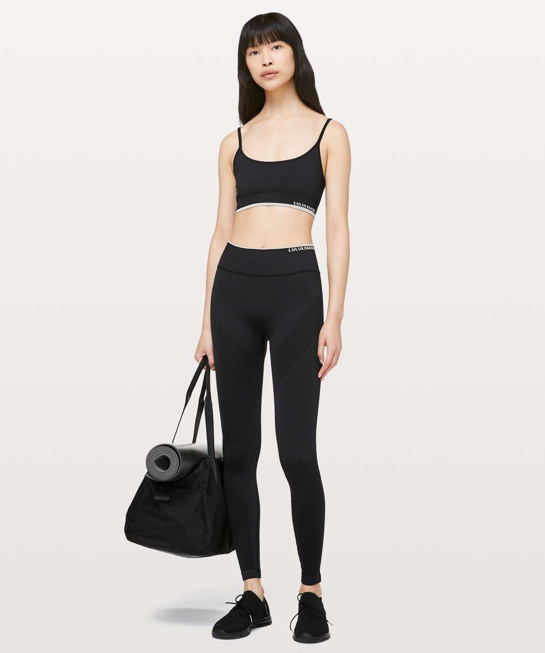 Lululemon Iconic Sweat Bra - Black / Ocean Mist