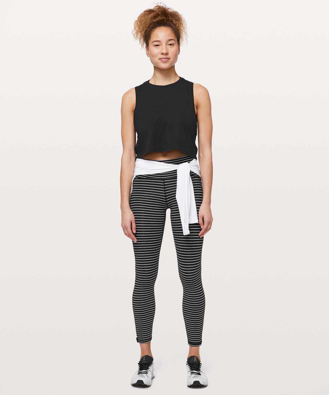 Lululemon Train Times Pant 25 - Parallel Stripe Black White - lulu fanatics