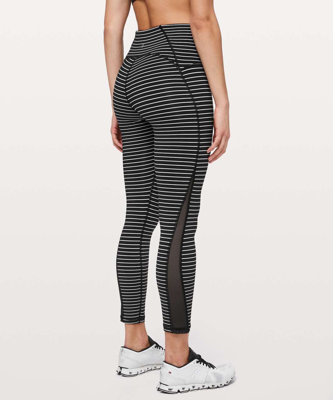 black and white striped lululemon leggings