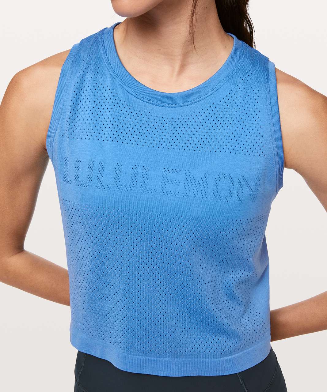 Lululemon Breeze By Muscle Crop Tank *lululemon - Brisk Blue / Brisk Blue